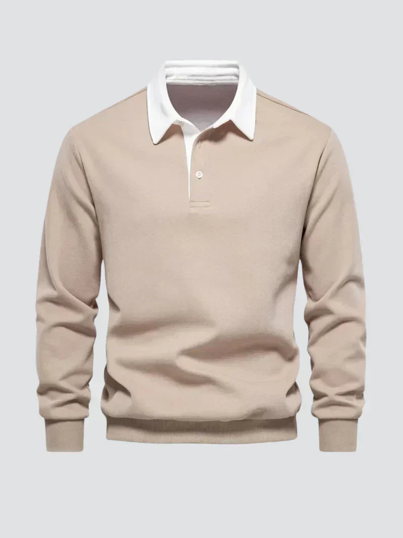 Abel - Casual Heren Polo met Lange Mouwen en Kraag