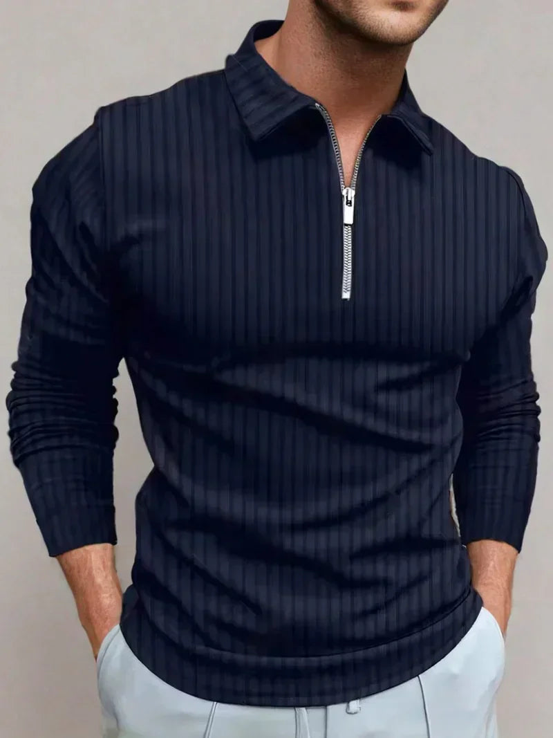 Briand - Slim Fit Trui met Ritskraag