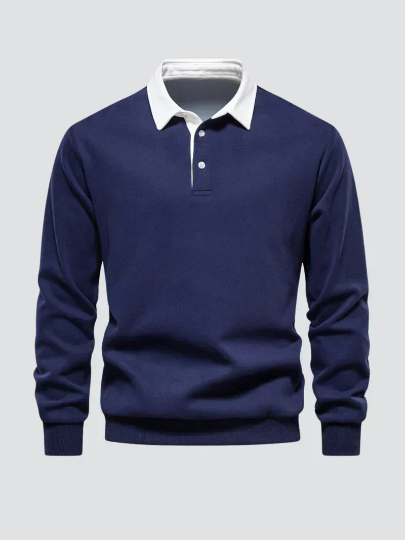 Abel - Casual Heren Polo met Lange Mouwen en Kraag