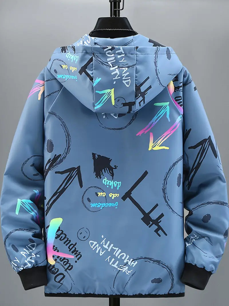 Adje - Grafische Jas met Capuchon