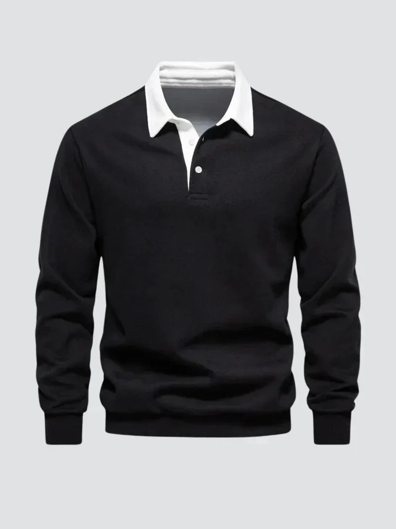 Abel - Casual Heren Polo met Lange Mouwen en Kraag