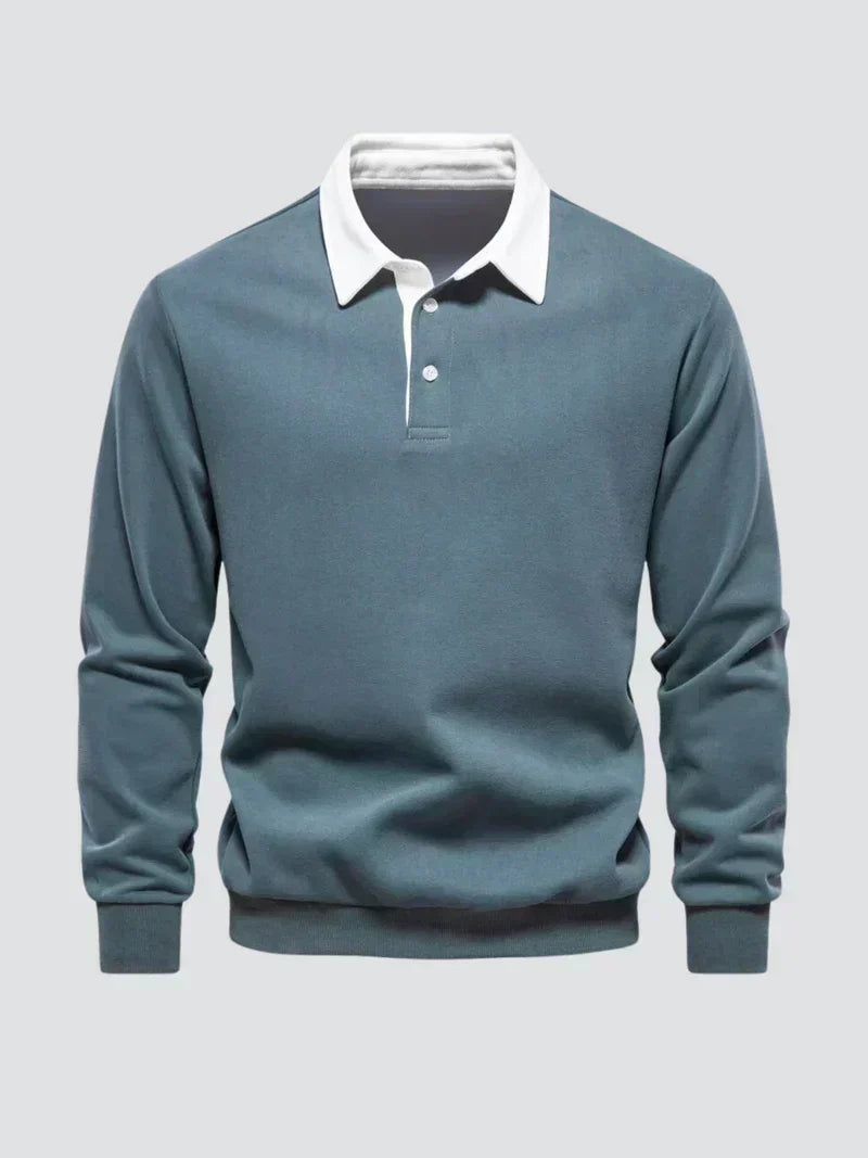 Abel - Casual Heren Polo met Lange Mouwen en Kraag