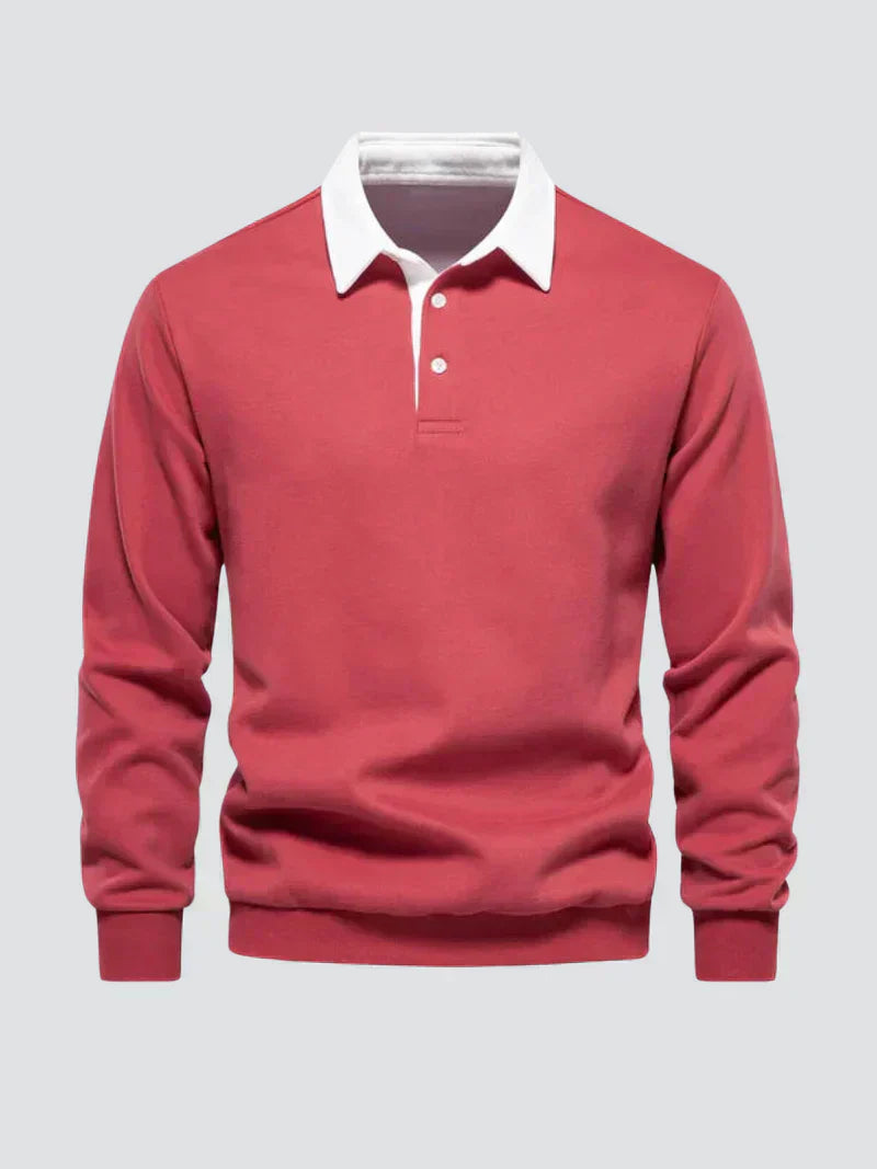 Abel - Casual Heren Polo met Lange Mouwen en Kraag