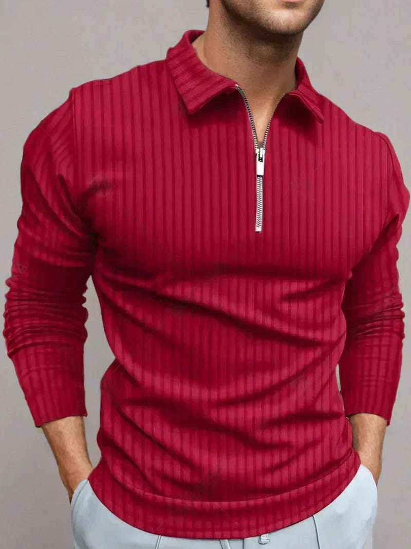 Briand - Slim Fit Trui met Ritskraag