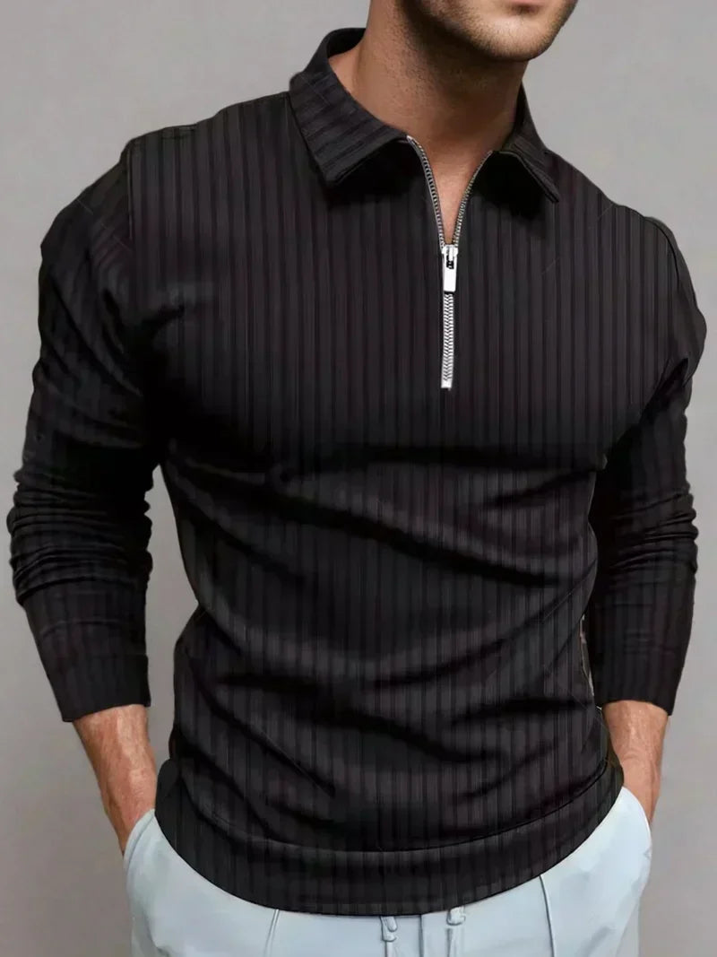 Briand - Slim Fit Trui met Ritskraag