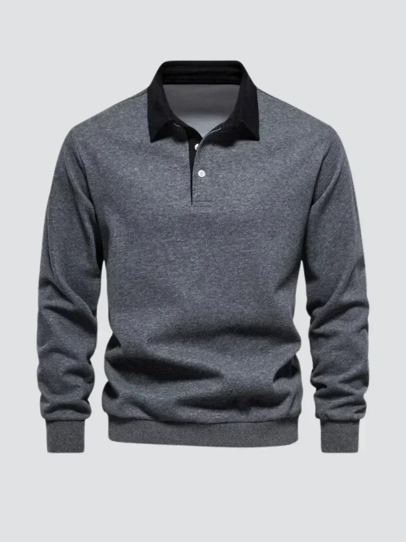 Abel - Casual Heren Polo met Lange Mouwen en Kraag