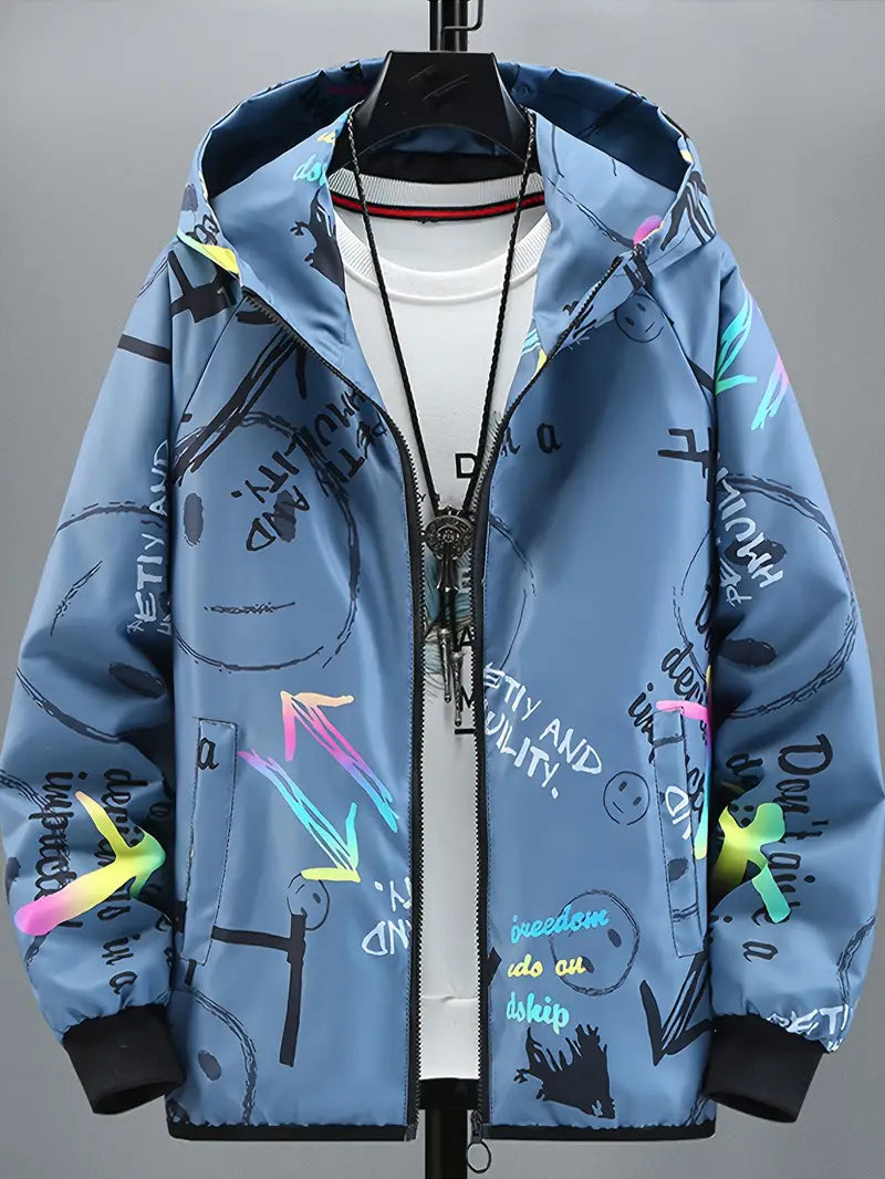 Adje - Grafische Jas met Capuchon