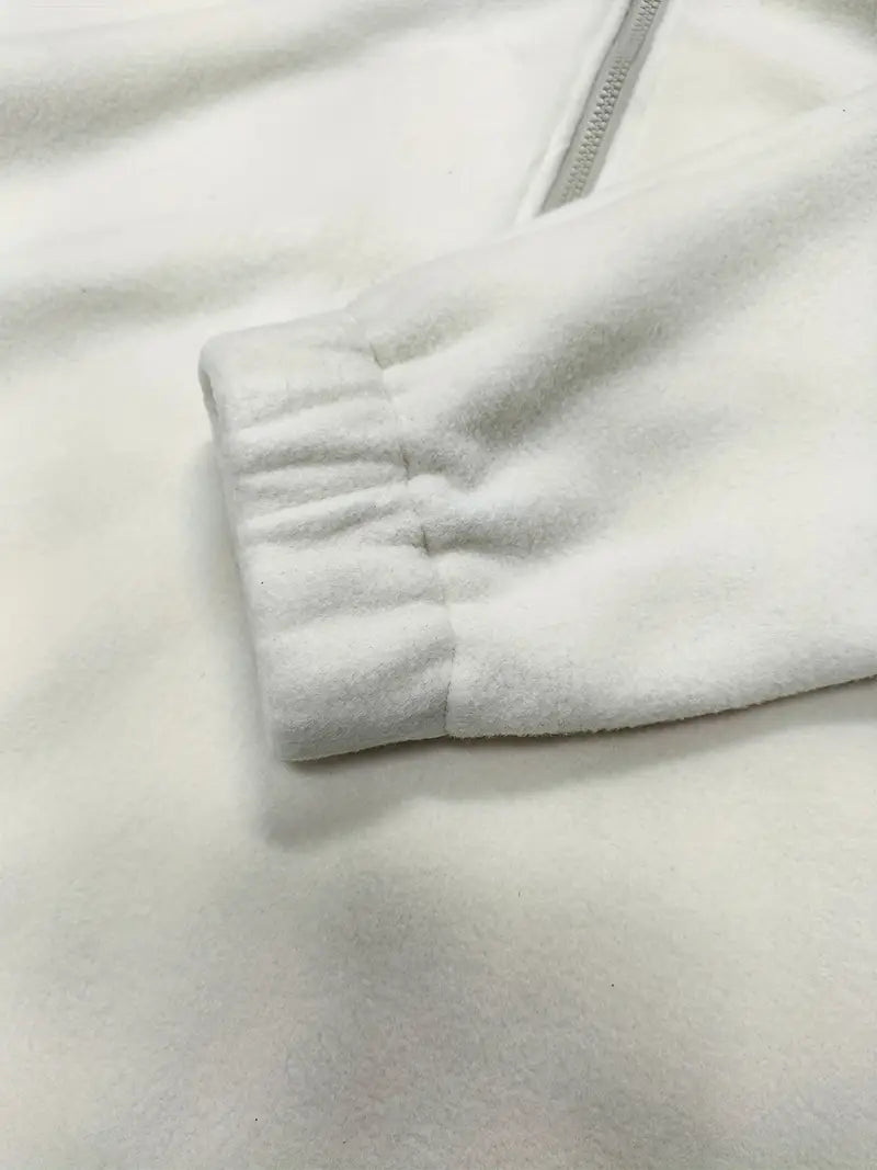 Amir - Casual Crèmekleurige Half-Zip Sweater voor Heren