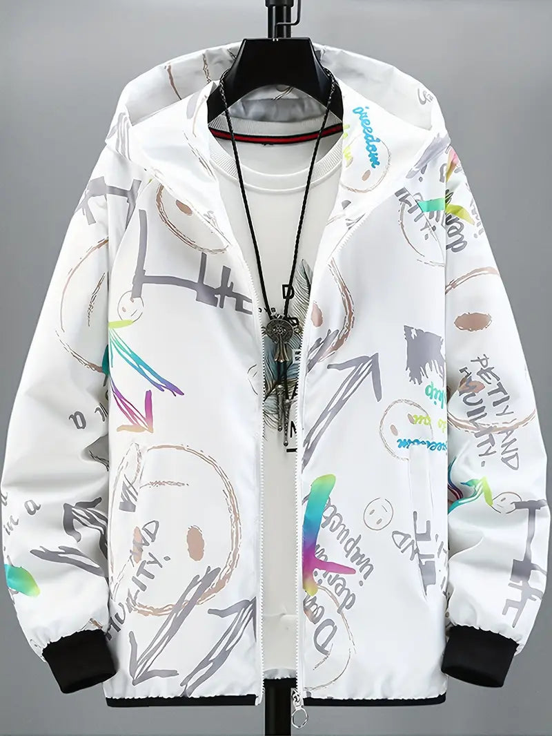 Adje - Grafische Jas met Capuchon